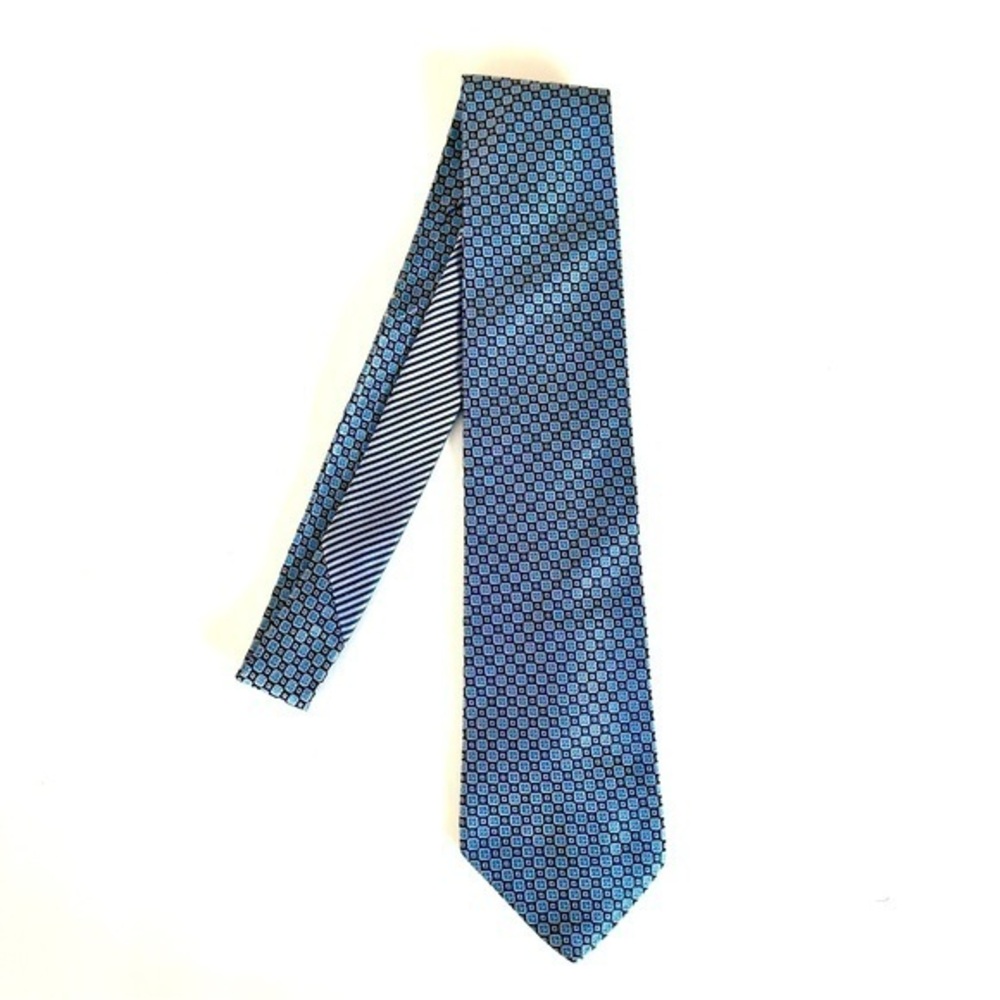 Tommy Hilfiger Men’s 100% Silk Tie 2 Tone Blue Size O/S